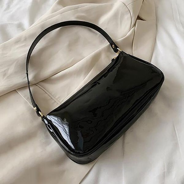 

evening bags fashion french style baguette shoulder for women pu leather black handbag armpit bag clutch female purse