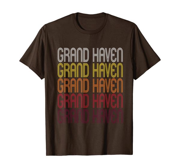 

grand haven, mi | vintage style michigan t-shirt, White;black