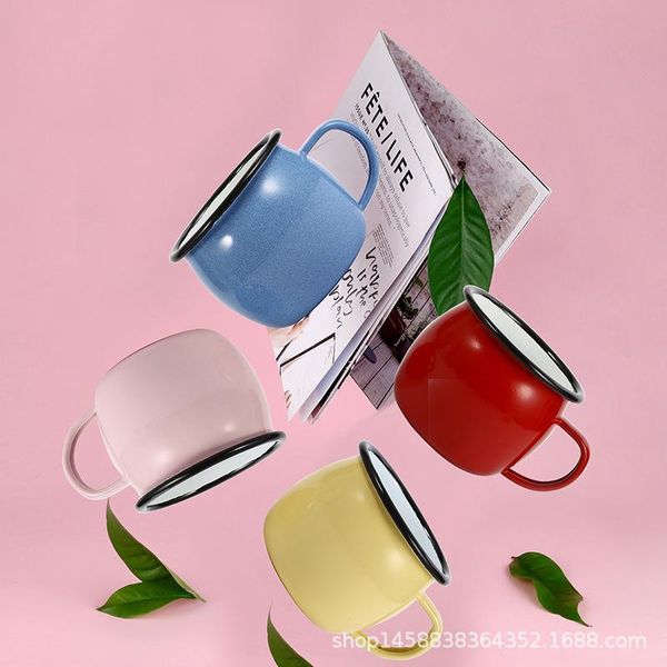 

mugs enamel cup children's water pot-bellied coffee breakfast milk
