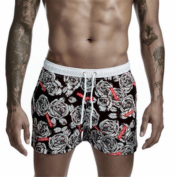 Sexy Casual Sports Men Maluço Trunks Boxer Shorts imprimindo nadar respirável Homme Homme Decidação rápida de calça de calça de praia masculina dos homens