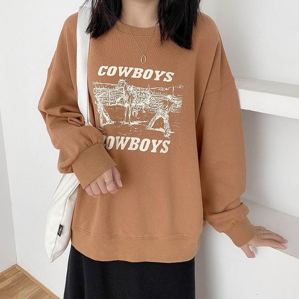 

women's knits & tees round collar letter printed sweatshirts women loose casual oversized sweatshirt autumn winter pullovers, White