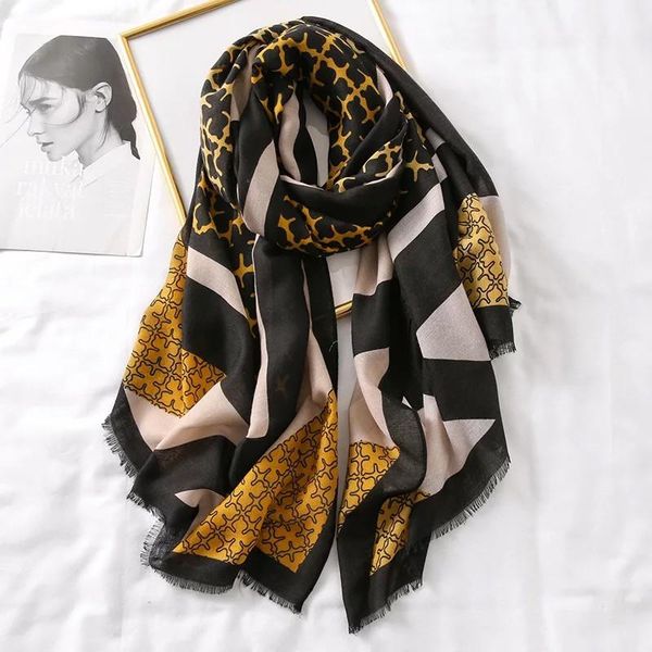 

scarves 2021 classic silk lady fashion beach colour matching foulard soft shawls women print cotton head scarf, Blue;gray