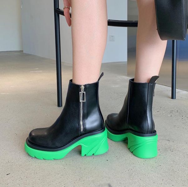 

boots women high heels clogs platform stiletto rubber basic pu hoof women's rain heel, Black