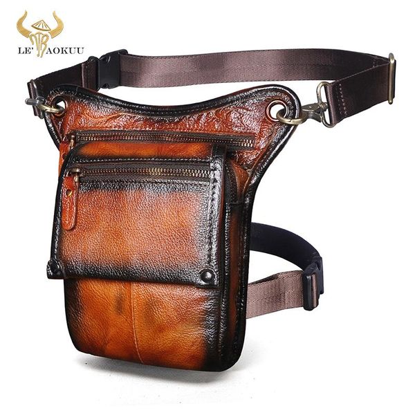 

waist bags 2021 soft real leather men women design small messenger bag travel fanny belt pack drop thigh leg female male 211-4