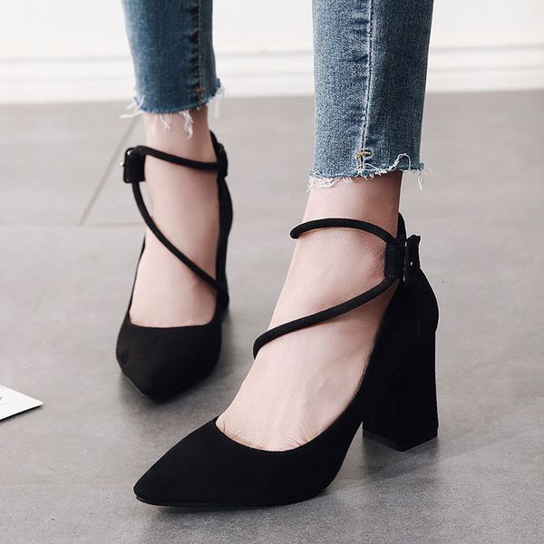 

{category} women pumps elegant office high heels wedding shoes woman casual spring comfortable ladies female footwear g0077 d412, Black