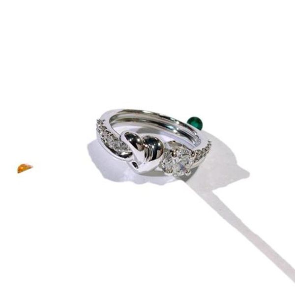 

cluster rings swa 2021 fashion white lifelong heart ring gives girlfriend engagement valentine's day romantic exquisite gift, Golden;silver