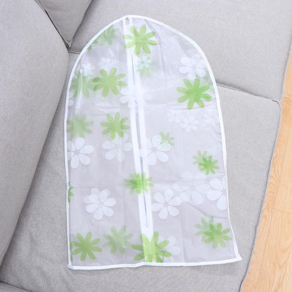

clothing & wardrobe storage printing washable suit clothes dust cover waterproof bag transparent children kids (green flower pattern)