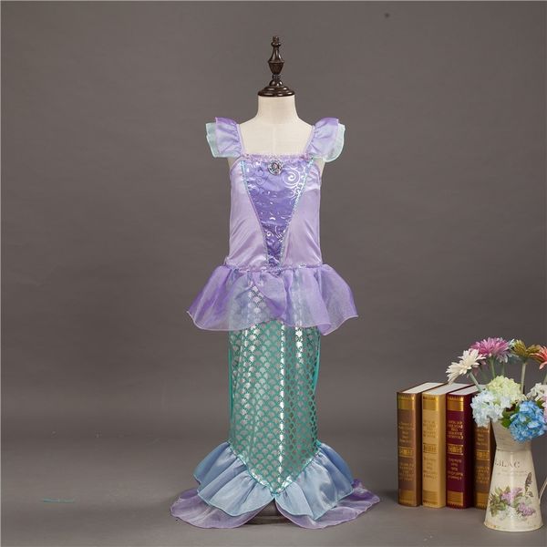 

children's mermaid princess girls dress children's dress, White