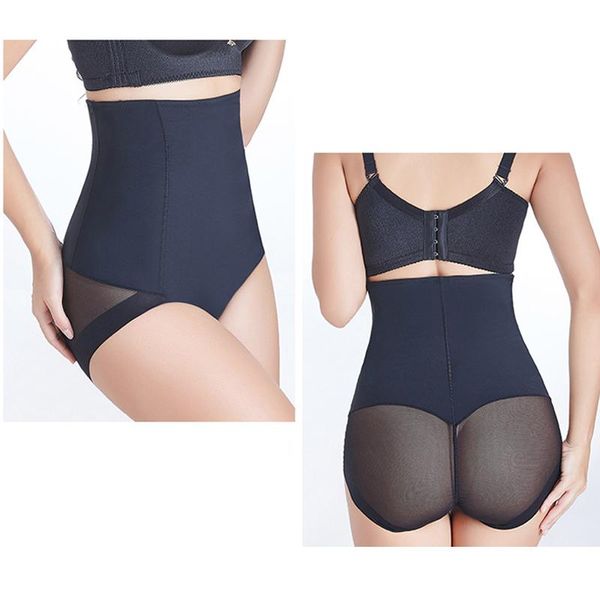 

women's shapers mesh breathable see through high waist body shaping panties tummy control belly falt trainer shaper underwear, Black;white