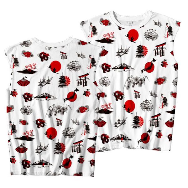

men' tank japanese floral printed bodybuilding fitness singlets waistcoat gyms quick-drying breathable sportswear vest oversize 6xl, White;black