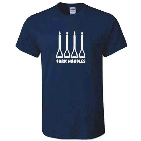 

four candles - fork handles - the two 2 ronnies t-shirt tshirt ronnie corbett tv, White;black