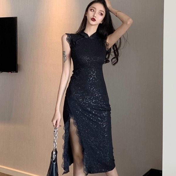 

black oriental dress cheongsam chinese dress qipao robe vintage femme asian clothes woman japanese dresses 10097, Red