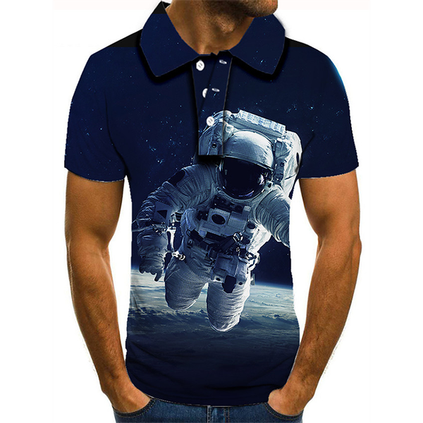 

astronaut pattern men's 3d printed t-shirt visual impact party punk goth round neck american muscle style short sleeves, White;black