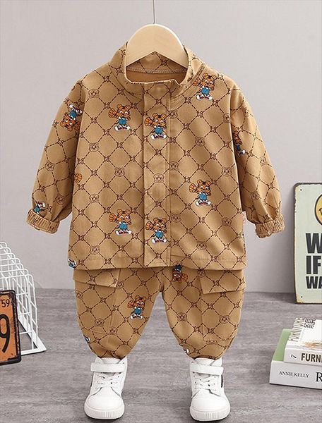 

autumn wear trend sports casual fashion kids clothes girls the cartoon full print stand collar long sleeve two suits, White
