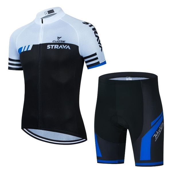 

racing sets 2021 strava bicycle set summer men's outdoor sportswear 9d cushion quick drying breathable mtb, Black;blue