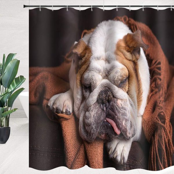 

pug dog shower curtain funny animal dog bathroom curtain fabric bathroom accessories polyester with hooks