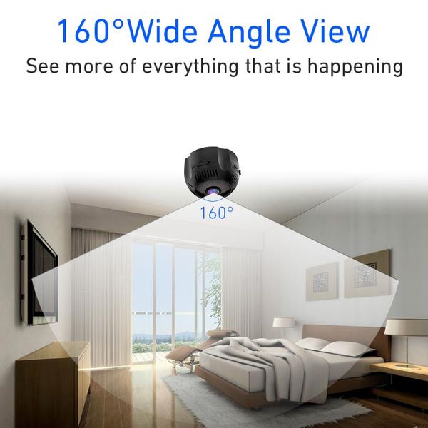 

mini cameras hd 1080p home security camera with video recording 160 degree angle wifi night vision wireless
