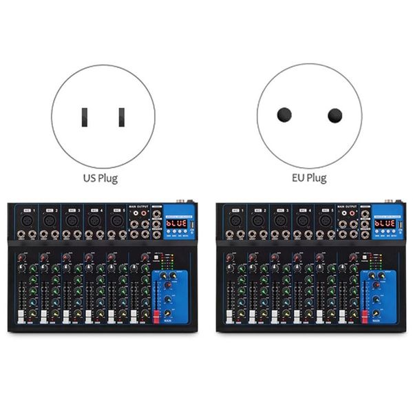 

sound cards 7 channel usb digital karaoke mixer bluetooth live studio audio microphone card for dj wedding party