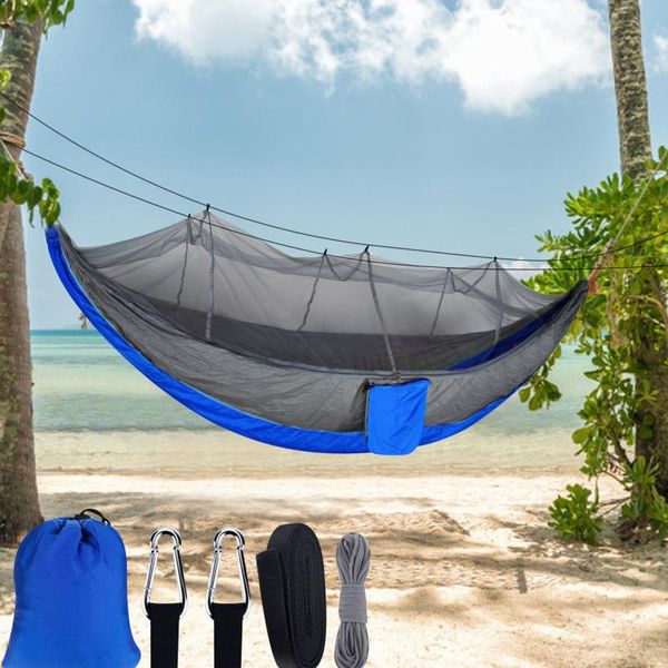 

camp furniture 260*140 cm camping hammock go swing with mosquito net nylon ultralight outdoor hunting tourist portable tent