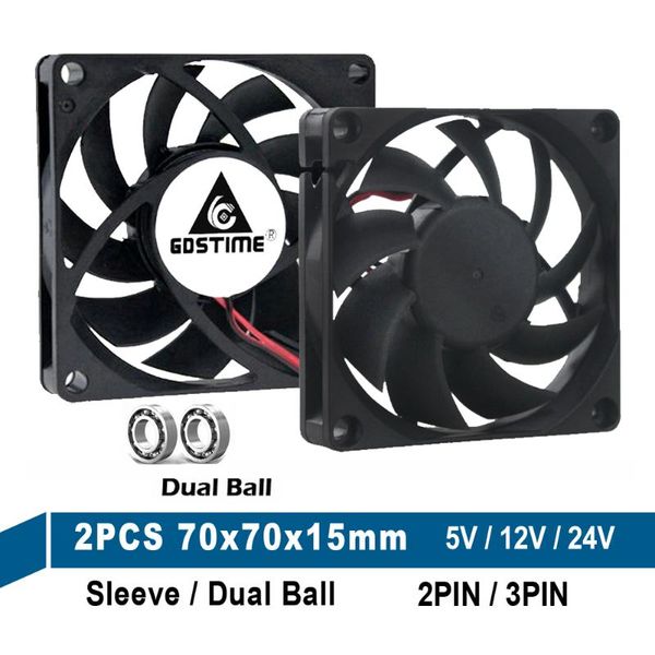 

gdstime dc 12v 24v 2pin 3pin 70mm x 15mm 7015 ball cooling axial fan 7cm 70*15mm lapcpu pc brushless case cooler fans & coolings
