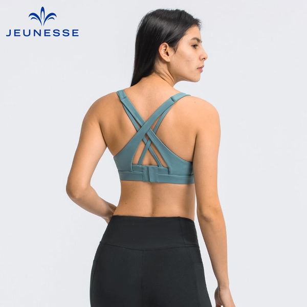 

jeunesse high impact workout gym exercise yoga bras women adjustable buckle naked feel fitness training athletic sport outfit
