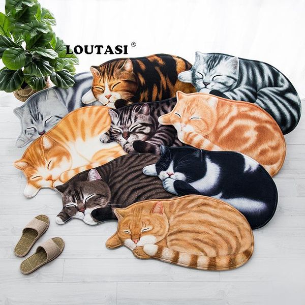 

carpets loutasi bedroom toilet carpet cute 3d cat shape mat bathroom living room floor mats table non-slip kitchen doormat