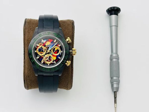 VRS мужские часы размер 40 мм x13,5 мм с 7750 движением сапфировое зеркало литой керамический ремешок из флуороруббер