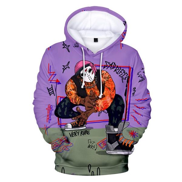 

men's hoodies & sweatshirts 3d print ski mask the slump god hoodie sweatshirt men/women cool rapper hip hop fashion boys/girls streetwe, Black