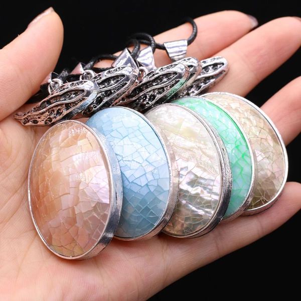 

pendant necklaces natural shell necklace 32x56mm for diy jewelry making bracelet home decoration gift, Silver