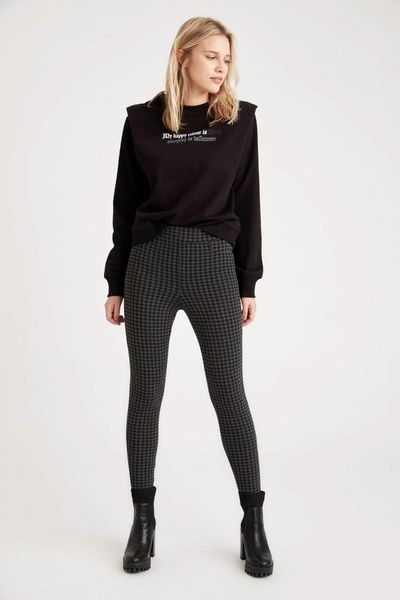 

women's leggings square pattern slim fit t0220az20wn, Black