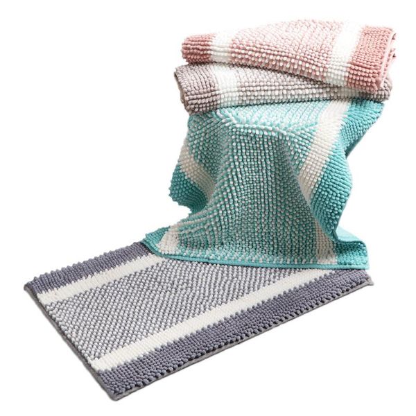 

bath mats striped chenille carpet floor mat bathroom absorbent doormat