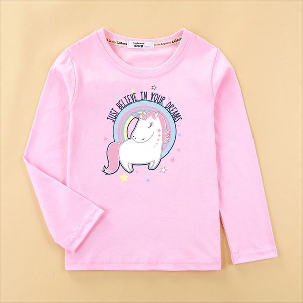 

baby girl t shirt cotton clothes cartoon unicorn childrens casual brand tee, Blue