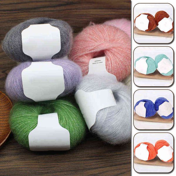 1PC 25g Mohair filato morbido peluche visone cashmere filato di lana anti-pilling uncinetto maglia maglione scialle sciarpa filo artigianato fai da te Y211129