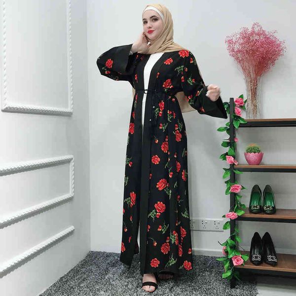 

ethnic clothing black muslim dress abaya dubai kimono cardigan abayas for women turkish islamic robe femme musulmane marokkaanse kaftan s0ep, Red