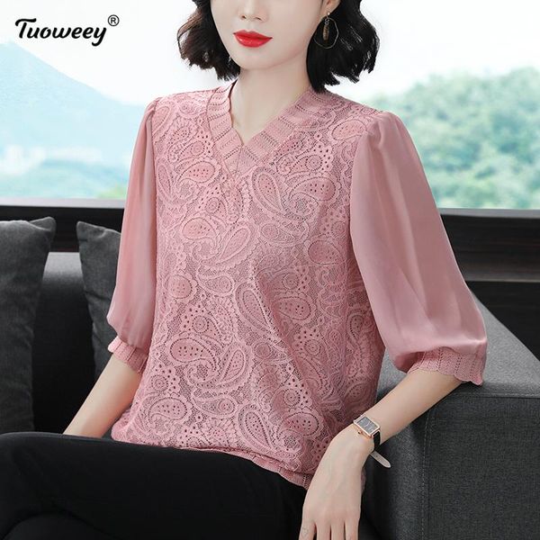 

women's blouses & shirts 2021 spring floral for women v-neck satin casual petal sleeve loose office ladies shirt female, White