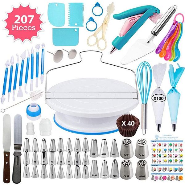 

baking & pastry tools reusable cake turntable decorating nozzle set table fondant patisserie kitchen dining bar eb5tz