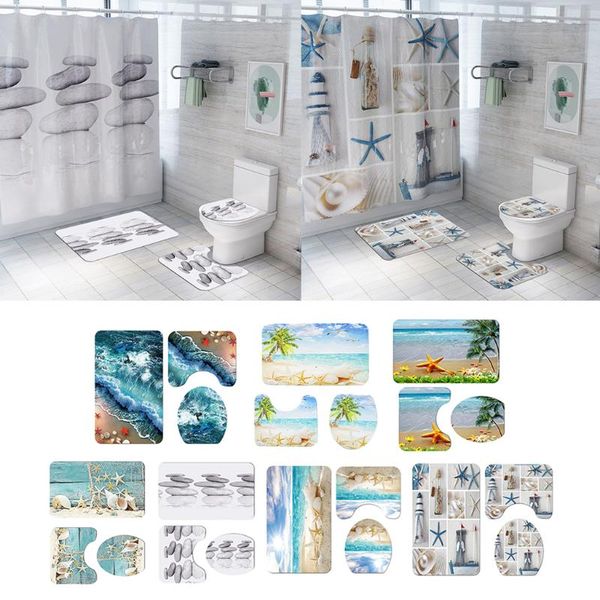 

pieces bathroom bath mat u-shape contour foot toilet lid cover seat covers