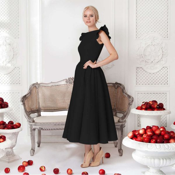 

autumn and winter dress round neck sleeveless women s clothing, Black;gray