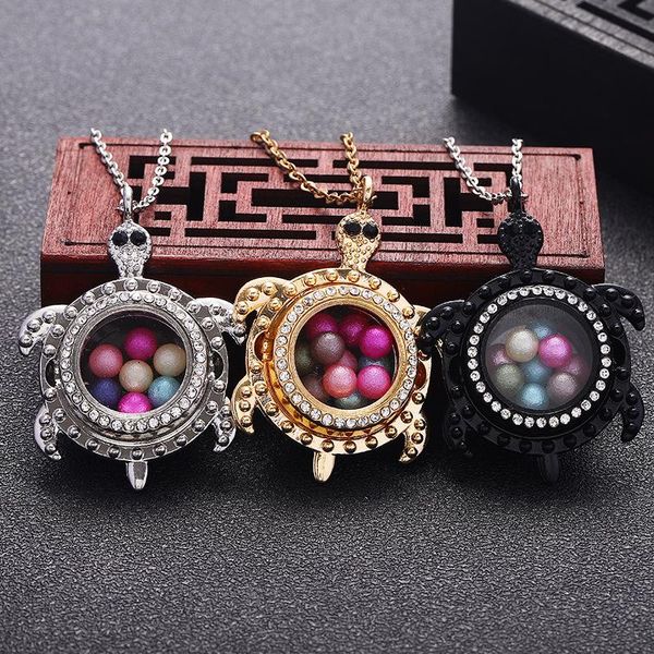 

necklace diffuser pendant rose gold 28mm magnetic aroma locket stainless steel tortoise necklaces, Silver
