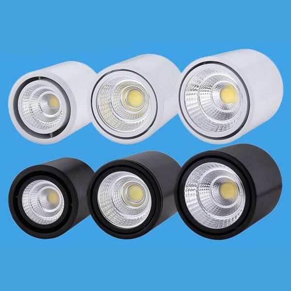 

downlights 20pcs/lot dimmable cob led downlight adjustable angle 10w/15w/20w spot light surface mounted ceiling lamp indoor lighting
