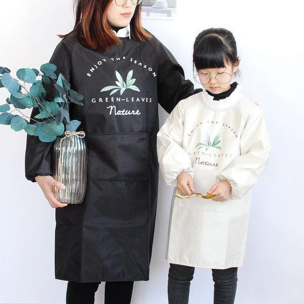 

aprons waterproof cartoon parent-child apron home cooking baking long-sleeved