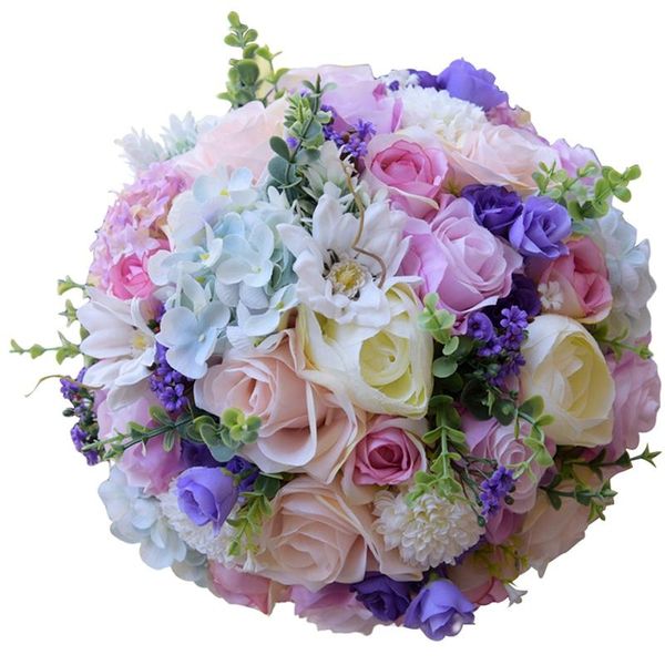 

decorative flowers & wreaths roses wedding bouquet bridesmaid bridal artificial for party