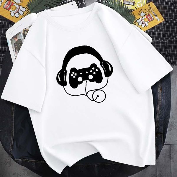 

men's t-shirts 2021 childhood classic game console handle printing t-shirt neutral cotton round neck 14 colors casual short sleeves, White;black