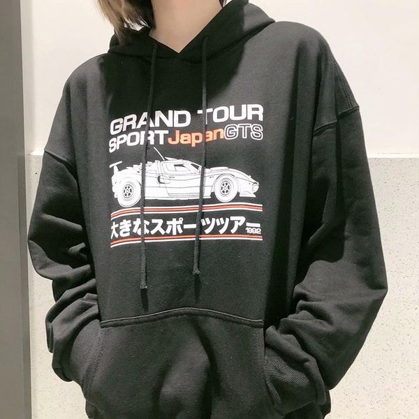 

women's hoodies & sweatshirts unuth girls oversize cotton vintage women chic pullovers, Black