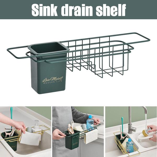 

convenience sink storage rack home kitchen organizer sponge soap scrubber dishcloth hanger for --m25 bottles & jars