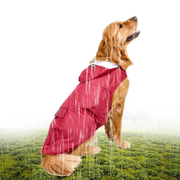 

dog apparel reflective large rain coat raincoat super waterproof hooded rainwear pet clothes for golden retriever labrador
