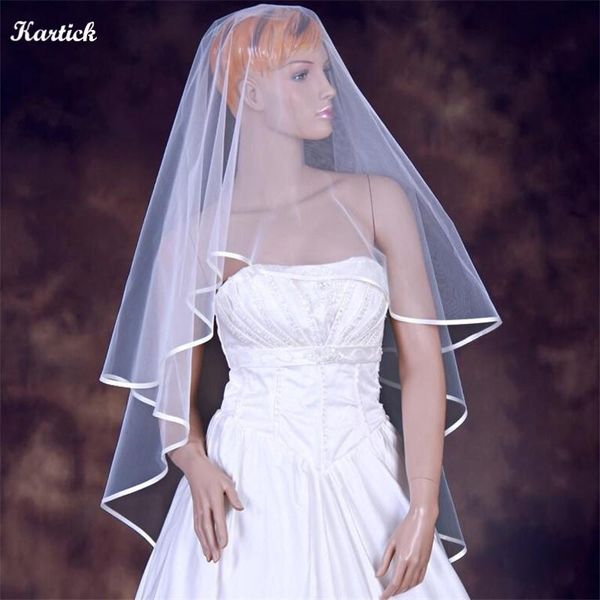 

bridal veils brand with ribbon edge white/ivory one layer wedding accessories elegant princess, Black