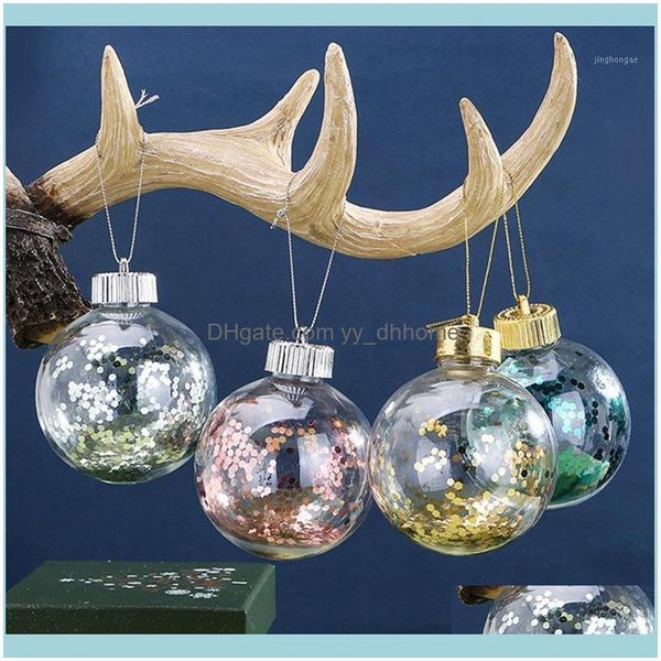 Decoração evento festivo festa fontes casa jardim pingente 1 pc natal transparente bola xmas árvore pendurado ornamento redondo