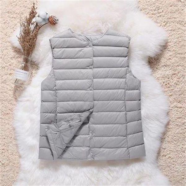 

women's vests the autumn and winter warmth without collar liner down cotton vest plus size light h1441, Black;white