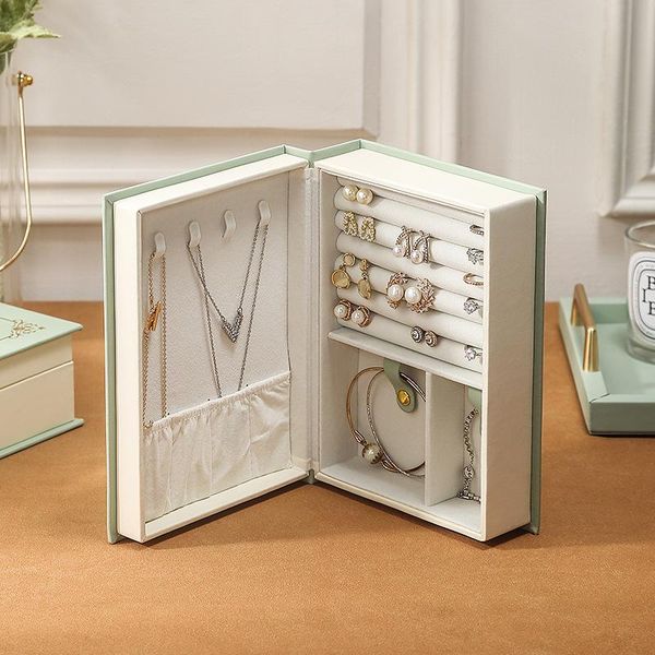 

jewelry pouches, bags voltabox 2021 vintage solid color box flip book earring ring storage korean style multifunctional, Pink;blue